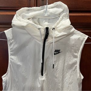 Nike, Sleeveless Casual Sports Hooded Vest, White, M